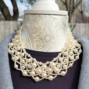 Vintage faux cream pearl necklace
